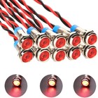 10pcs 6mm 1 4  Led Metal Indicator Light Ac dc 12-24v Waterproof Signal Lamp    