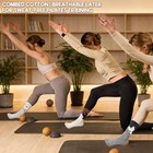 Coarvxa 3 Pairs Cute Pilates Grip Socks 5-8  A05 Beige Light-gray Medium-gray