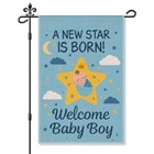 Welcome Baby Boy Blue Garden Flag  Funny Newborn Birth Announcement Yard 