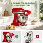 Flour Funnel For Kitchenaid Mixer  Plastic Attachment For 4 5-5 Quart Tilt-head
