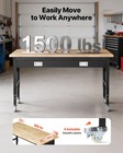 Vevor 60-inch Adjustable Workbench Wood Work Table With Power Outlet   Drawer