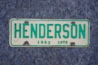 1974 Henderson North Carolina License Plate Town Topper
