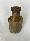 Antique Amber Glass Poison Bottle Ribbed Apothecary Medicine Pharmacy Bottle