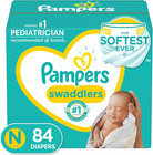 Pampers Swaddlers Newborn Diaper Size 0 84 Count  pack Of 2 