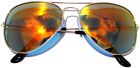 Red Mirror Colored Lens Aviator Style Metal Gold Frame Sunglasses Uvb Protection