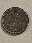 1896 Newfoundland 10 Cents Silver Coin Queen Victoria Canada Dime
