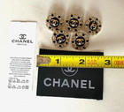 Chanel Vintage Button Set Of 5 Size 20 Mm Black Gold Tone Metal And Label