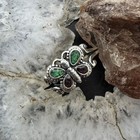 Carolyn Pollack Sterling Silver Turquoise   Amethyst Chip Inlay Butterfly Ring