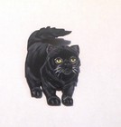 Black Cat Pin Hand Painted Brooch