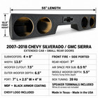Sub Woofer Box Chevy Silverado 07-18 Ext Cab 4x8 Woofers Front Fire Side Ported
