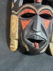 Hand Carved Wooden African  Tribal Masks 13 5 Wall Hanging Decor