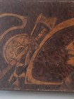 Antique Indian Pyrography Wooden Box C1910 Flemish Art Native American Indian