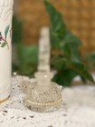 Beautiful Vintage Czechoslovakian Clear Glass Perfume Or Scent Bottle Featuring