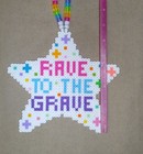 White Rave To The Grave Perler Bead Kandi Necklace-edc-rave-festival-plur-edm