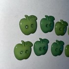 Set Of 8 Plastic Buttons Realistic Green Apple 2 Hole 3 4   