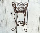 Small 20  Queen Plant Stand Wrought Iron Rustic Sturdy Flower Basket