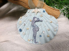 Blue Seashell   Sea Horse Ornament_mermaid Decor_coastal Gifts_beach Ornaments