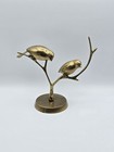 Mid Century Modern Brass Birds On Branch Sculpture Figurine 7 5  Tall   Korea 