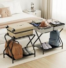 New     Amhancible Luggage Rack Set Of 2 Foldable Suitcase Stands