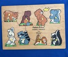 2 Vintage Fisher-price  Wood Peg Puzzles  Animal Friends   Numbers 519   2715