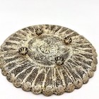 Antique Silver Filigree Footed Plate Tazza 312g Cuttack Ottoman Flower Feet 7 5 