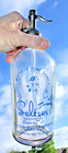 Rare Antique Clear  Blue Writing  With A  Lady On The Seltzer Bottle      Nice  