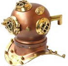 Diving Helmet Brass   Copper 6 Inch Antique Style Unique Maritime Decor   Gift