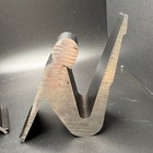 Industrial Solid Steel Human Figure Bookends Set Minimalist Brutalist Decor