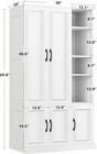 Likimio Armoire Wardrobe Closet 70  H  5 Doors For Bedroom  White