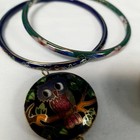Vintage Cloisonee Pill Box W Bangles   Pendant