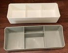 Cosmetic Storage Box Multifunctional Desktop Organizer 2 Pc Gray white Container