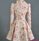 Women s Printed Lapel Outwear Court Floral Basic Sweet Coats Parkas New Jackets