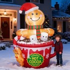 Zpisf 6 Ft Christmas Inflatables Outdoor Decorations  Cute 6 Ft Gingerbread Man