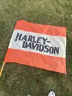 Vintage Rare Harley Davidson Flag Racing Large Nice Orange Black White  read 