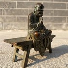 Authentic Bronze Damo Buddha Statue Ancient Chinese Artifact Tibet 19th Century