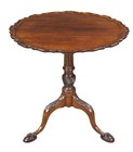 Antique 18th Century George Ii Solid Mahogany Pie Crust Tilt Top Tea Table