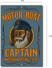  Motor Boat Captain Boobs Fun 8x12 Aluminum Sign Vintage Nautical Wall Decor 