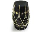 Wooden Musical Dholak Bolt Brown Black Instrument Drum With Carry Bag