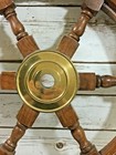 Old Look 18   Pirate Wooden Ship Wheel Vintage Boat Nautical Decor Brass Center