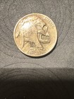 1935-s Buffalo Nickel Hobo Skull Zombie Carved Coin Signed Artist Mark Rare