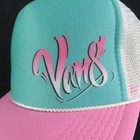 Vans Airbrush Mesh Trucker Snapback Hat  Aqua Pink Off The Wall 