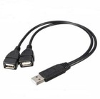 Usb 2 0 A Male To 2 Dual Usb Female Jack Y Splitter Hub Power Cord Adapter Cable