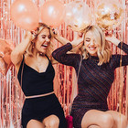 2 Pack Rose Gold Foil Curtain Backdrop For Birthday And Bachelorette Party Decor