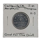 Coulterville  Ca Trade Token  J w  Thompson Saloon Gf 1 Drink Tc-39330