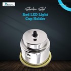 Marine City Red Led Light Cup Holder With Drain Stainless Steel For Boat