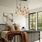 Vintage Glass Chandelier 8-light Hanging Diy Pendant Lamp Ceiling Fixture Light