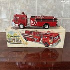 1970 Marx Hess Toy Fire Truck In Original Box W  Inserts - Lights   Motor Works