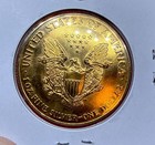 2000 Silver Eagle - 1 Oz Silver Dollar Gold Gilded - Unc Gem