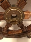 Vintage 12  Wooden Ship Steering Wheel Brass Pirate Wood Fishing Wall D  cor Gift