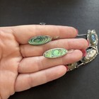Vintage Sterling Silver Abalone Shell Bracelet And Matching Earrings 925 Signed